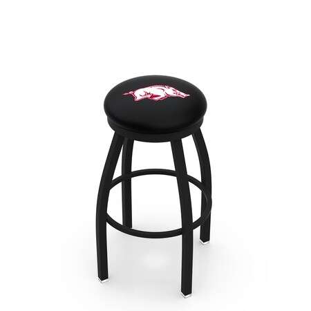 Holland Bar Stool Co 36" Blk Wrinkle Arkansas Swivel Bar Stool, Accent Ring L8B2B36ArknUn