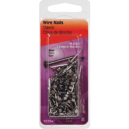 Hillman Anchor Wire 3/4'' 17 ga Bright Wire Nails, 2 Oz. 122547
