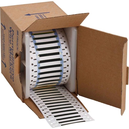 Brady PermaSleeve Heat Shrink Wire and Cable Labels 1/8 in.for 3 in. , 0.5 in. Black Double-Sided 3PS-125-2-BK-S-4