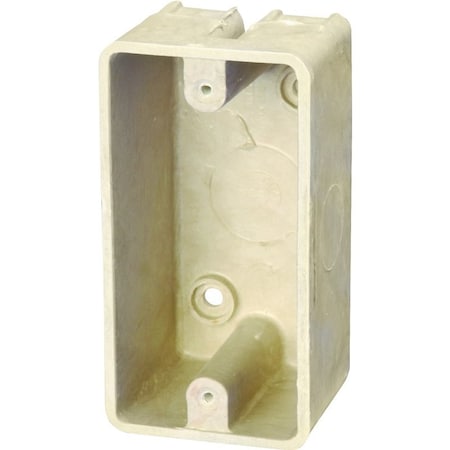 Allied Moulded Products Electrical Box, 12.5 cu in, Wall Box Type, 1 Gang, Fiberglass 9318