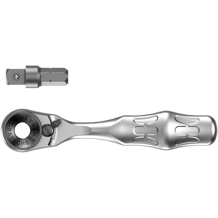 Wera 8001 A Zyklop Mini 1 Bit Ratchet 1/4 in SB with 1/4 in drive, 2 pieces 5073230001