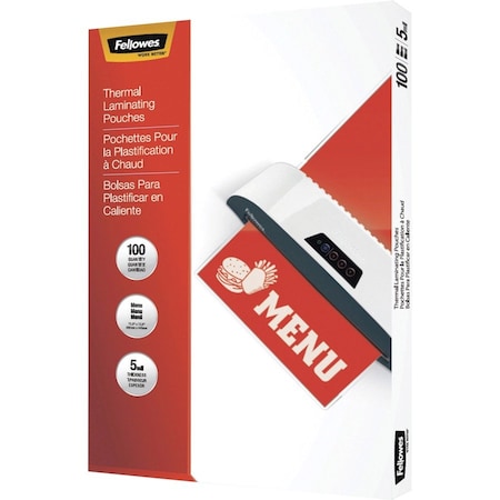 Fellowes THERMAL LAMINATING POUCHES MENU 5MIL - 100PK NA 5746001