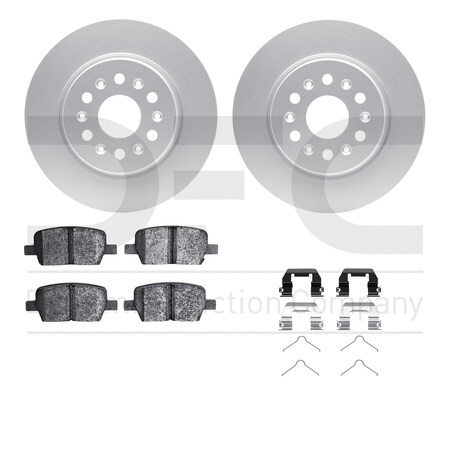 Dynamic Friction Co DFC GEOSPEC Coated Rotors with 5000 Brake Pads - Ceramic and Hardware 4512-48074