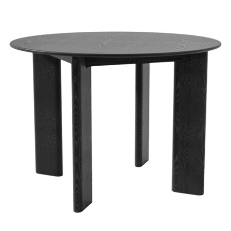 Homeroots 42" Black Solid Wood Round Top Dining Table 712203