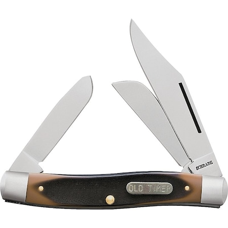 Old Timer Folding Pocket Knife, Clip Point, Sheep Foot and Spey with Nail Pull Blade, 6.9 in OAL 8OT