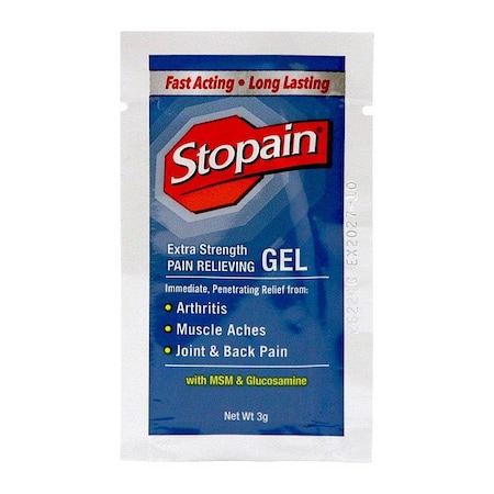 Stopain Topical Pain Gel, 0.106 oz, Packets, PK100 80033