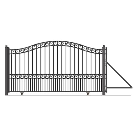 Tepee Supplies 14 ft. Paris Style Iron Single Slide Driveway Gate TE3290417