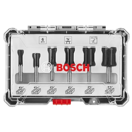 Bosch Router Bit Set, Multi-Purpose, 6-Piece, Steel RBS006SBS