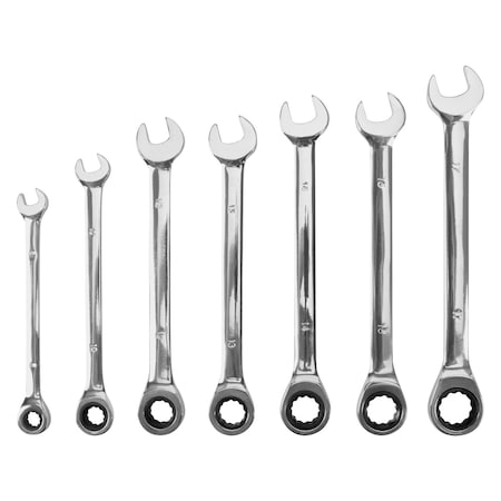 Performance Tool 7 pc. Metric Ratcheting Wrench Set, CR-V, 72 Tooth Gear System W1170