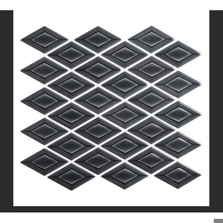 Andova Tiles SAMPLE-Venecia Adriatic 1-in. x 3-in. 3D Framed Diamond Glossy Porcelain Wall Mosaic Tile SAM-ANDVEN1434