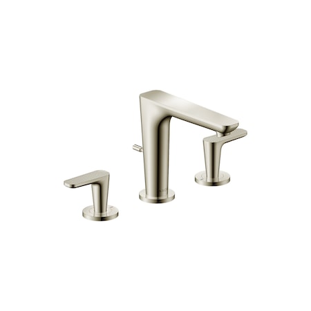 Axor Citterio C Widespread Faucet 125 with Pop-Up Drain- Cubic Cut, 1.2 GPM in Polished Nickel 49061831
