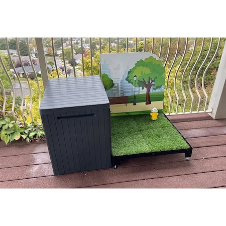 K9 Kennel Store 2ft X 2ft Quick N Clean Potty Station W/Plastic Potty Attendant and Pee Guard 2X2PS-PPA-PG