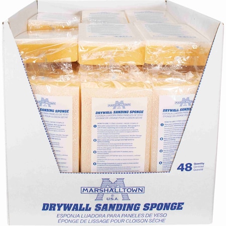 Marshalltown Drywall Sanding Sponges, Sanding Sponge, 9 x 4 1/4 x 1 5/8 inch Sponge, 48 Pack Sponges DWS467-3
