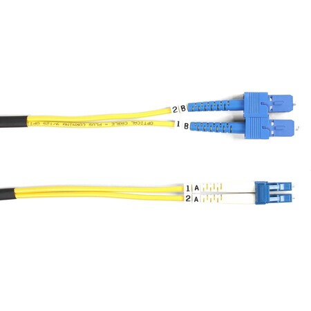 Black Box OS2 9/125 Singlemode Fiber Optic Patch Cable - OFNR PVC, SC to LC, Yellow, 5-m 16.4-ft. FOSM-005M-SCLC