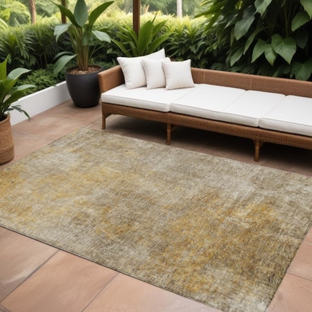 Homeroots 9' X 12' Beige Taupe And Ivory Abstract Washable Indoor Outdoor Area Rug 577641
