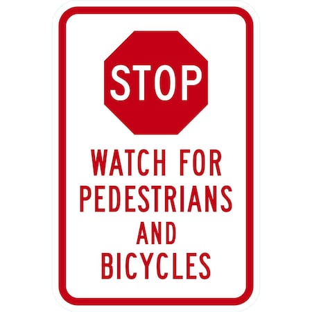 Lyle Stop Watch For Pedestrians And Bicycles, 12x18, High Intensity Prismatic, White G-3916-HI_12x18
