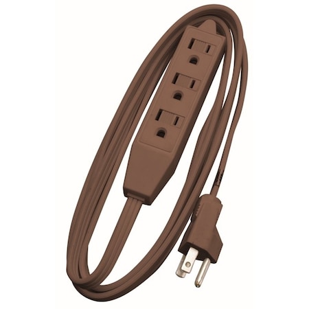 Southwire Extension Cord, 16 AWG, Indoor, 3 Outlets, Brown, 8 ft 608