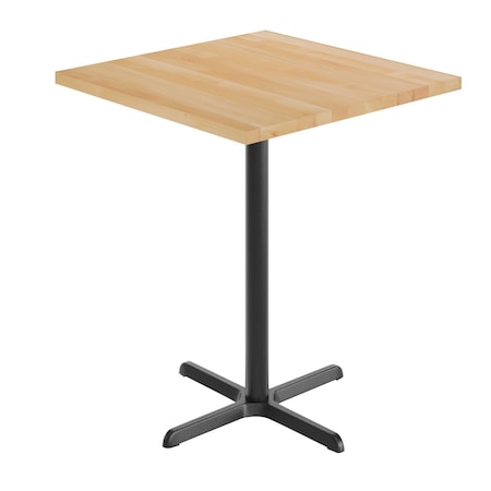 Flash Furniture Bennett 36 in Square Solid Wood Indoor Tabletop in Natural with 30 in x 30 in Bar Height GSF-SQ36-NAT-T3030B-GG