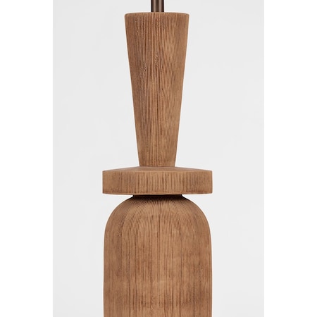 Hudson Valley Lighting Kinloch Floor Lamp in Bronze Leaf/Ceramic Ash Brown L1164-BRL/CAB