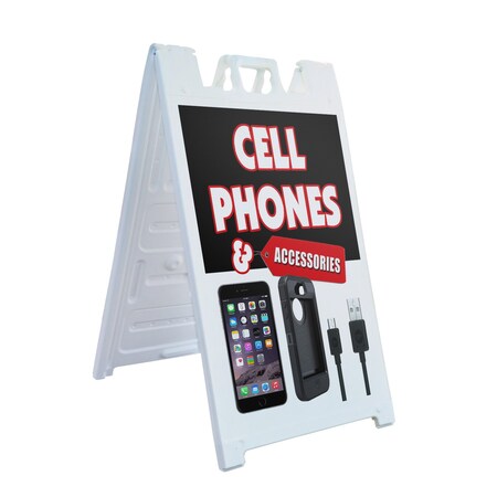 Signmission Cell Phones & Accessories, A-Frame & 2 Sign Inserts, Heavy-Duty Plastic Frame SBHD-C-2436-Cell Phones & Accessories