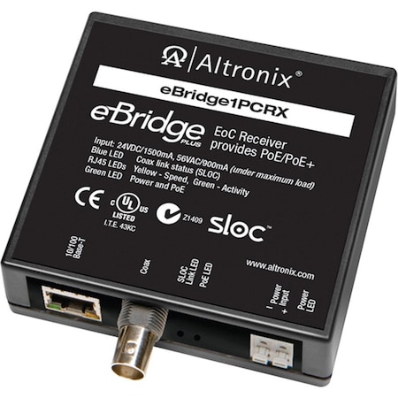 Altronix PoE Extender, 3-1/2" W, 24/56VDC Input V EBRIDGE1PCRX