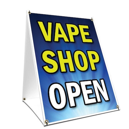 Signmission Vape Shop Open, 24 Inch x 18 Inch A-frame Yard Sign, Plastic Sign SBC-1824-Vape Shop Open
