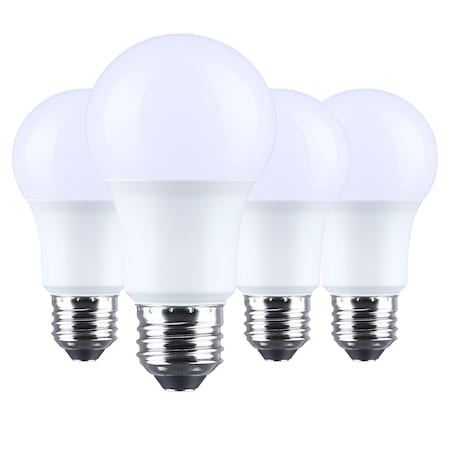 Satco 9.8 Watt LED A19 4000K CCT Medium Base Plastic 120 Volt, 4PK S14359