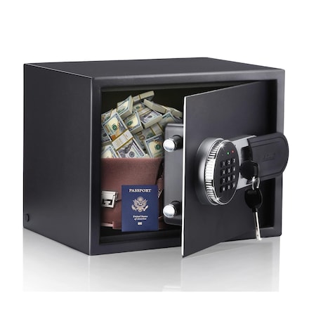 Soulyi 0.5 Cubic Feet Safe Box with Digital Keypad & Keys, For Jewelry Document Cash In Home Office Hotel SFD-03