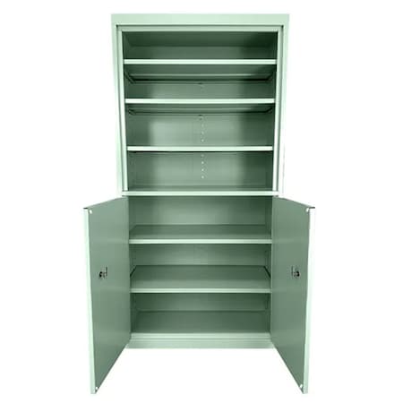 Steel Cabinets Usa Cabinet Bookcase, 72 in H, 33 in W, Pastel Green, 5 Shelves CBC-331872-PT GRN