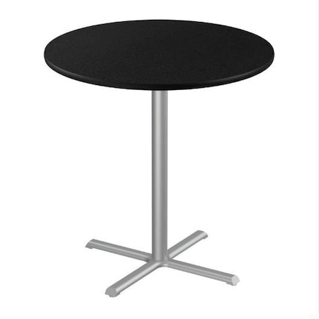 Correll Round Cafe Table, 30 in W, 30 in L, 42 in H, Particleboard Top, Black Granite SXB30R-07-98-09