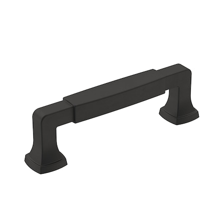 Amerock Stature 3-3/4 in 96 mm Center-to-Center Matte Black Cabinet Pull BP36887FB