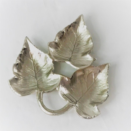 Leeber Ltd Triple Maple Leaves Nickel Colour Nuts Tray 11.75x 9.5 x 1.25' 75072