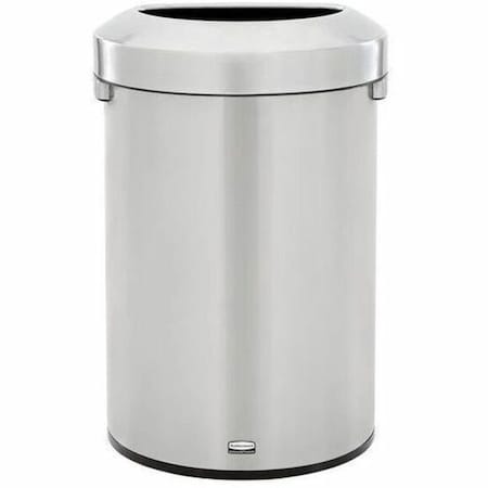 Rubbermaid Commercial Refine 21 gal Half-Round Indoor Metal Can, Silver, None, Stainless Steel, Not Applicable 2147582