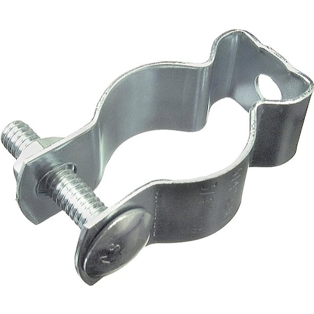 Halex Conduit Hanger with Bolt and Nut, #2, 1 in L, Steel, Zinc-Plated, Each 67820