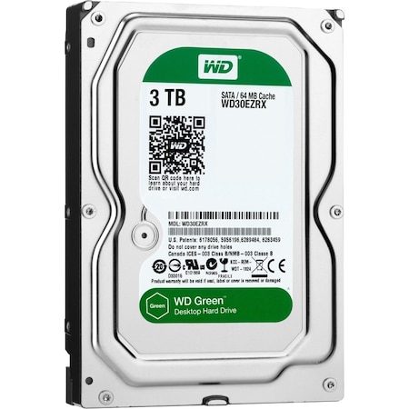 Western Digital WD Green Desktop WD30EZRX 3 TB Hard Drive - 3.5" Internal - SATA (SATA/600) - 2 Year Warranty WD30EZRX