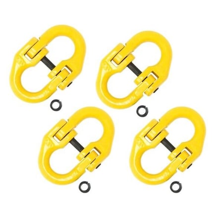 Mytee Products 3/8in Grade 80 Coupling Link, Hammerlink, Hammer Lock Chain Connector, 4PK G8-CL-38x4