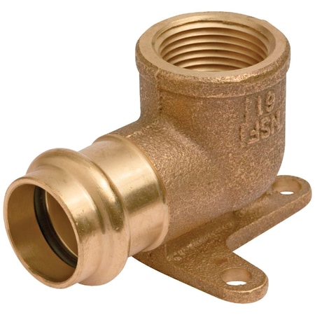 Nibco 1/2'' Press x 1/2'' FPT 90 Deg. Drop Ear Press Copper Elbow, 1/4 Bend B066850PCU