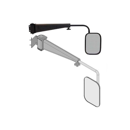 K&M Mfg Mirror Kit for John Deere 9000 Series 4WD Tractors Right-Hand Black Powder Coat 3167