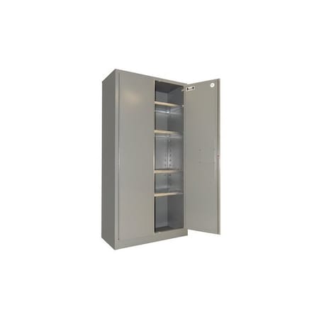 Securall Single Wall Industrial Storage Cabinet, 72 in H, 36 in W, 18 in D, Beige, 4 Shelves SS172