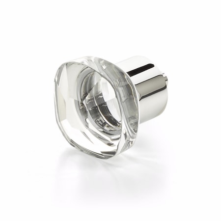 Schaub City Lights Soft Square Glass Knob Polished Chrome Finish 61-26