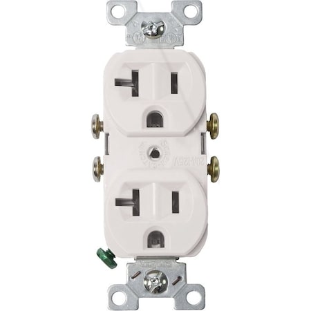Eaton Wiring Devices Straight Blade Receptacle, 5-20R, 20 A, 125V AC, 2 Pole, 3 Wire, Flush Mount 877W-BOX