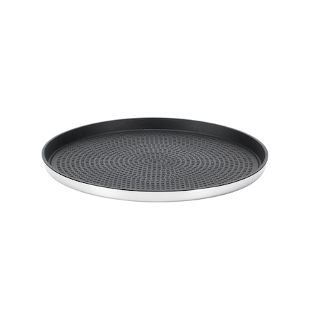Service Ideas Modern Edge Round Serving Tray, 9in diamater, Brushed Stainless TRME9RI
