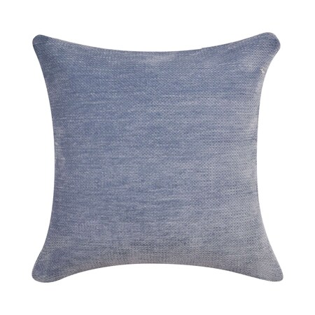 Homeroots 20" X 20" Blue Chenille Zippered Pillow 535257