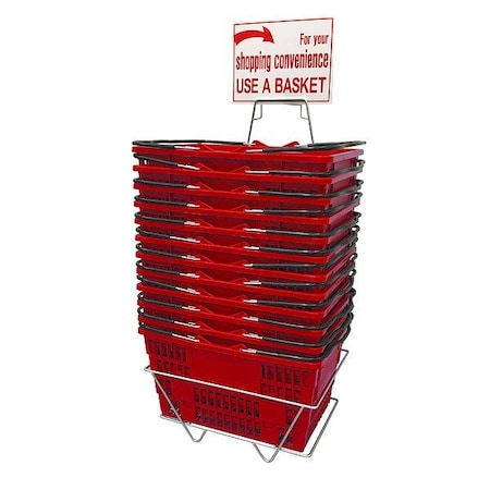 R.W. Rogers Co Hand Basket Set, Red, 9-3/4 in L H2432001