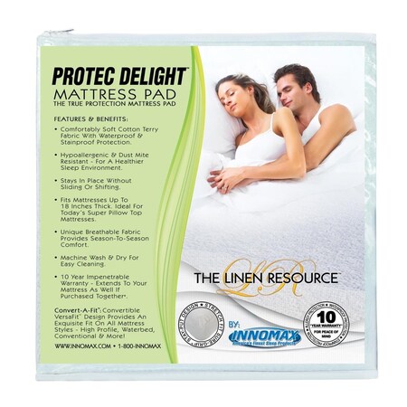 Innomax Protec Delight True Protection Mattress Pad, Twin-Twin Extra Large IN304057