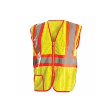 Occunomix Class 2 Surveyor Style Solid Vests with 3M, Scotchlite, Reflective Tape, 3X-Large, Hi-Vis Yellow 561-LUX-SSCLC2Z-Y3X