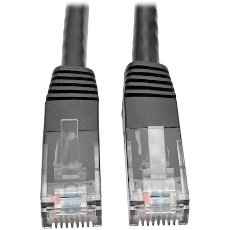Eaton Tripp Lite Series Cat6 Gigabit Molded UTP Ethernet Cable RJ45 M/M, PoE, Black, 3 ft. 0.91 m N200-003-BK