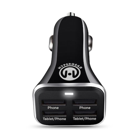 Ezgeneration 6.8A Quad USB Car Charger, Black EZ3552784