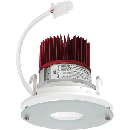 Elco Lighting 4in LED Light Engine, Drop Glass Reflector Trim, 1250lm, 3000K, White E412C1230W2