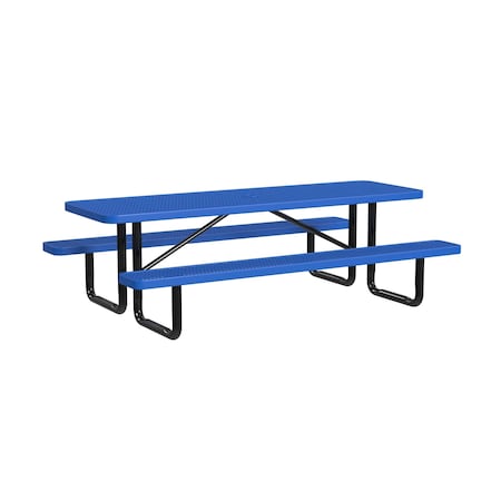 Leisure Craft Rectangle Picnic Table, Blue, Surface Mount, 8 ft L T8XPSM-BLUE
